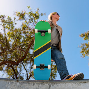 Tansania-Flagge Skateboard
