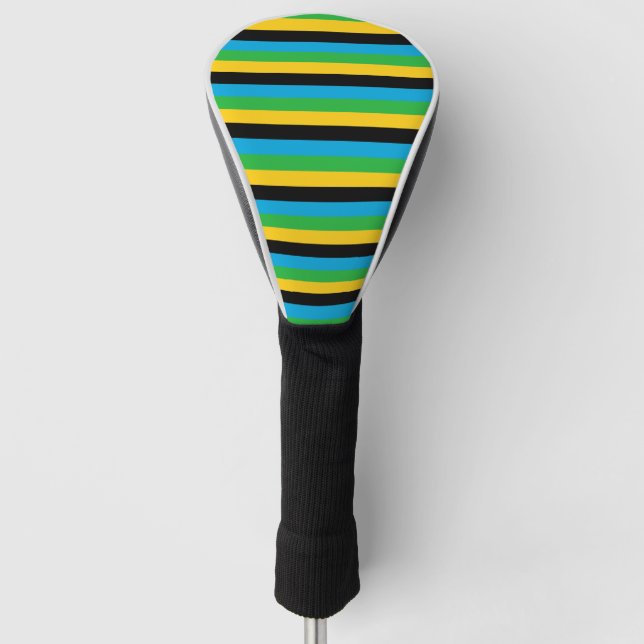 Tansania Flagge Streifen Farblinien Muster Golf Headcover (Vorderseite)