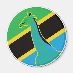 Tansania Giraffe Tansania Nationale Tierflagge Magnet