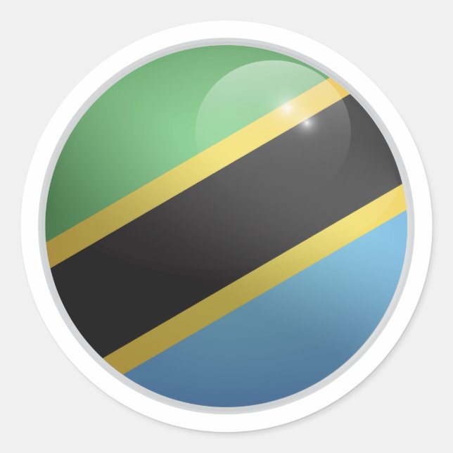 Tansania Glossy Circle Flag Runder Aufkleber (Vorderseite)