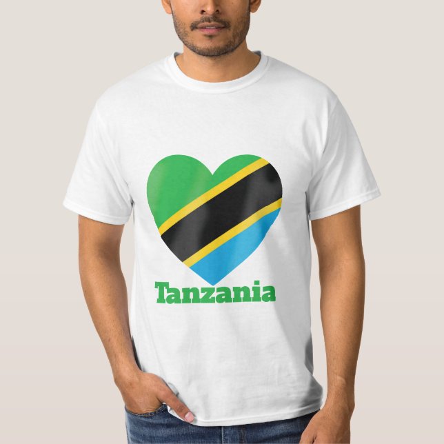 Tansania Heart Flag T - Shirt (Vorderseite)