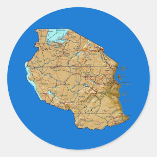 Tansania Map Sticker