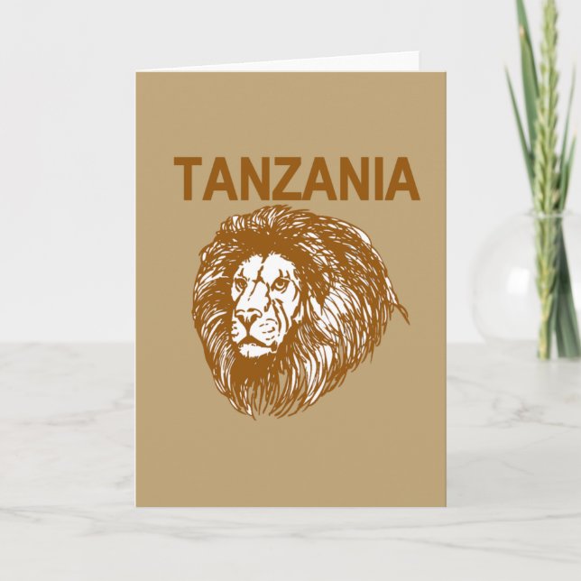 Tansania mit Löwengrußkarte Karte (Vorderseite)