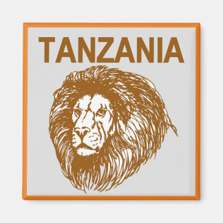 Tansania mit Löwenmagnet Magnet