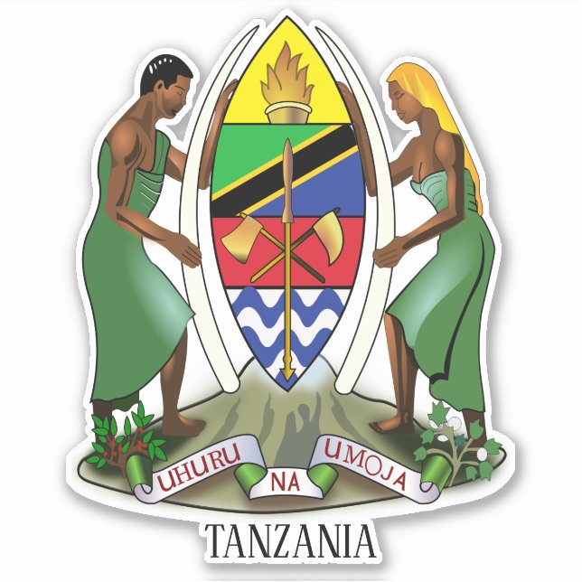 Tansania National Coat of Arms Patriotic Aufkleber (Vorderseite)