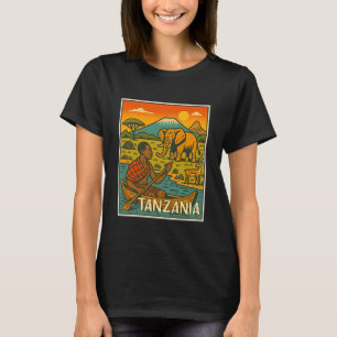 Tansania Retro-Comic-Reise Treffen Sie mich in Tan T-Shirt