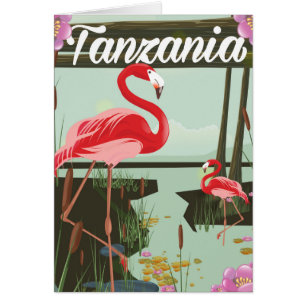Tansania - See Natron - Flamingo Reiseplakat