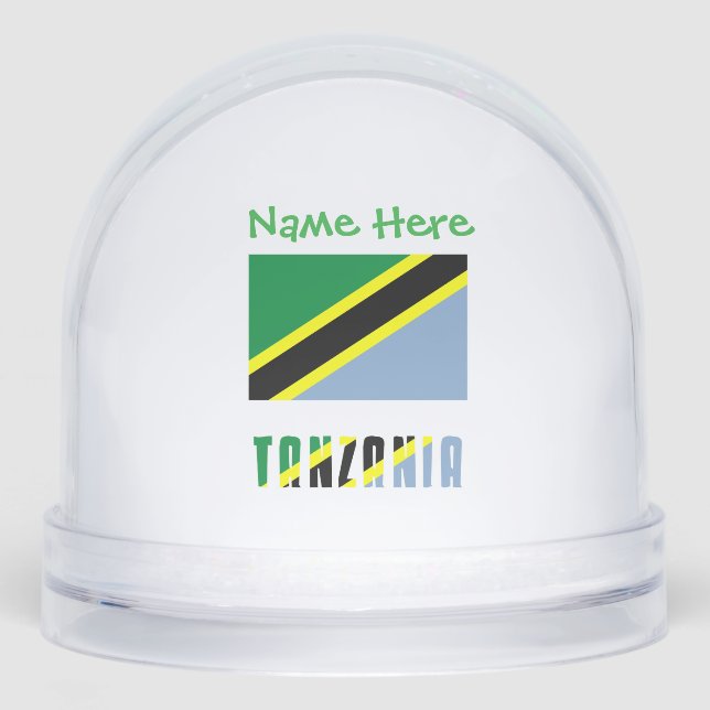 Tansania Tansania Flag Grün Personalisiert Schneekugeln (Vorderseite)