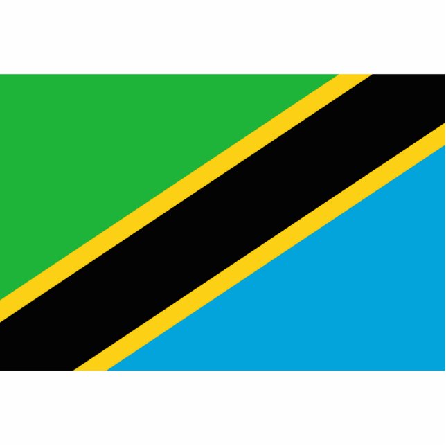 Tansania - tansanische Flagge Freistehende Fotoskulptur (Vorne)