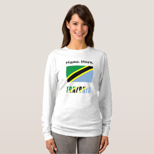 Tansania Tansanische Flagge Schwarz Personalisieru T-Shirt