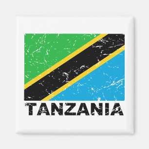 Tansania-Vintage-Flagge Magnet