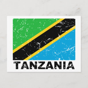 Tansania-Vintage-Flagge Postkarte
