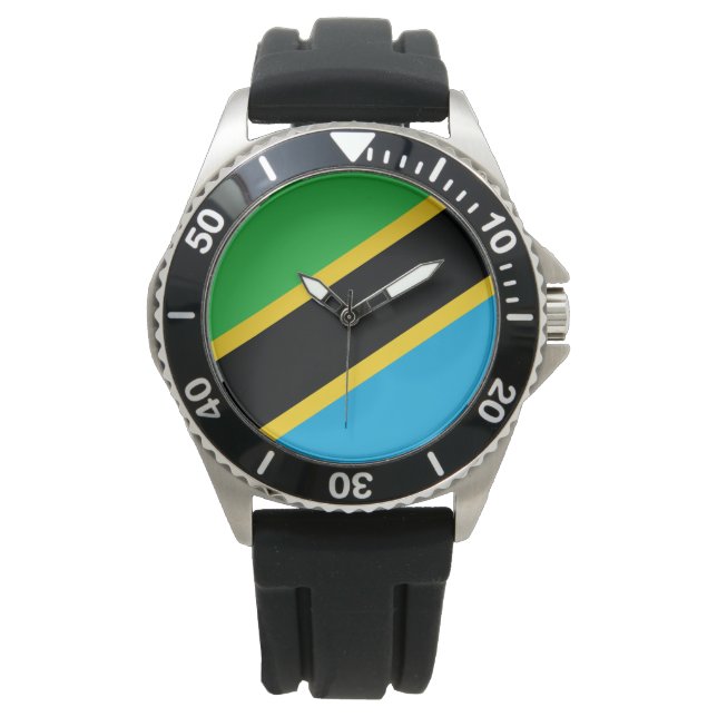 tansanische Flagge Armbanduhr (Vorderseite)