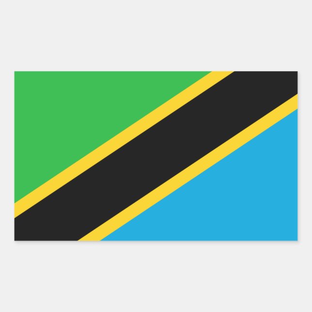 tansanische Flagge, Flagge Tansanias Rechteckiger Aufkleber (Vorderseite)