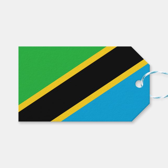 tansanische Flagge Geschenkanhänger (Vorderseite (Horizontal))