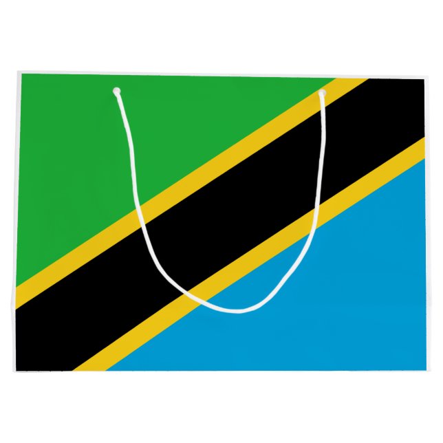 tansanische Flagge Große Geschenktüte (Rückseite)