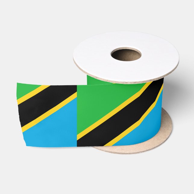 tansanische Flagge Satinband (Spule)