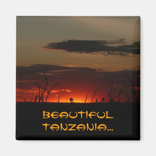 Tansanischer Sonnenuntergang-Magnet Magnet