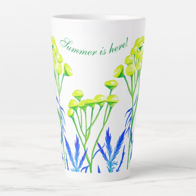 Tansy auf einer großen Latte-Tasse Milchtasse (Vorderseite)