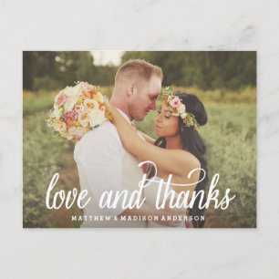 Tant d'amour   Carte postale mariage Merci