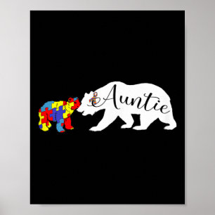 Tantchen Bären Autismus Aufklärung Monat Tante Fra Poster