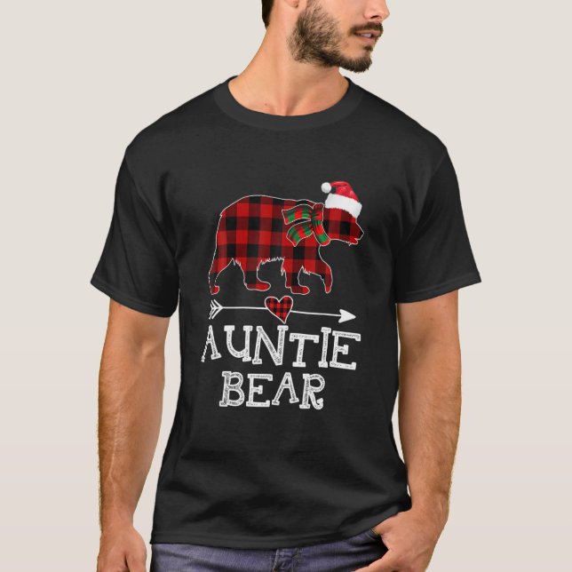 Tantchen Bear Christmas Pajama Red Kariert Buffalo T-Shirt (Vorderseite)