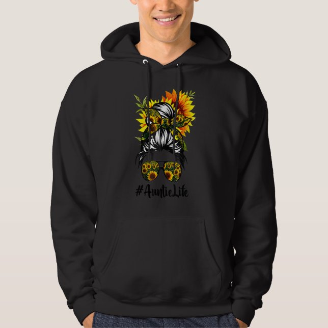 Tantchen Leben Sonnenblumen Messy Hair Bun Mother  Hoodie (Vorderseite)