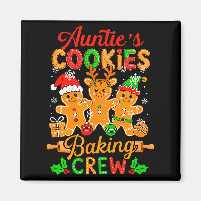 Tantchens Weihnachtsplätzchen-Back-Crew Lustiger B Magnet (Vorne)