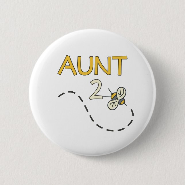 Tante 2 Biene Button (Vorderseite)