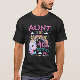 Tante 4. Regenbogen-Einhorn-Tochter Py Familie T-Shirt
