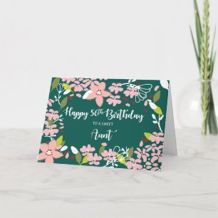 Tante 56. Geburtstag Grüne Blume Karte