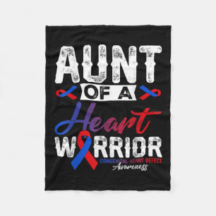 Tante a Heart Warrior Chd Awareness Red Blue Rib Fleecedecke