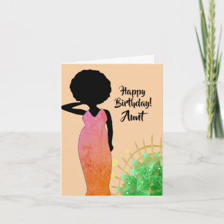 Tante African American Woman Happy Birthday Card Karte