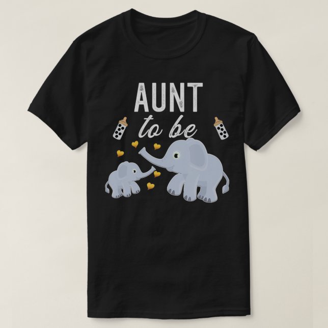 Tante als Elefant-Baby-Duschtante T-Shirt (Design vorne)