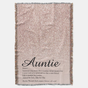 Tante Auntie Definition Schrift Rose Gold Glitter Decke