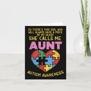 Tante Autism Awareness Shirt Girl Piece of my Hear Karte