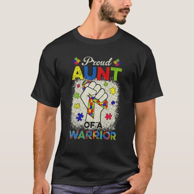 Tante Autismus Unterstützung des Kriegers für Auti T-Shirt (Vorderseite)