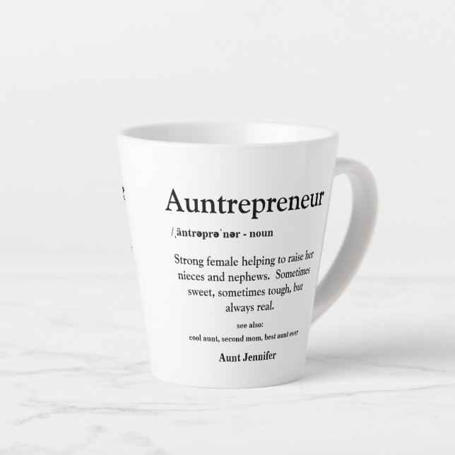 Tante Beste Tante je Typografie Definition Milchtasse (Rechte Ecke)