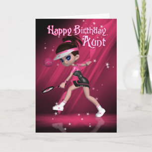 Tante Birthday Card - Tennis Karte