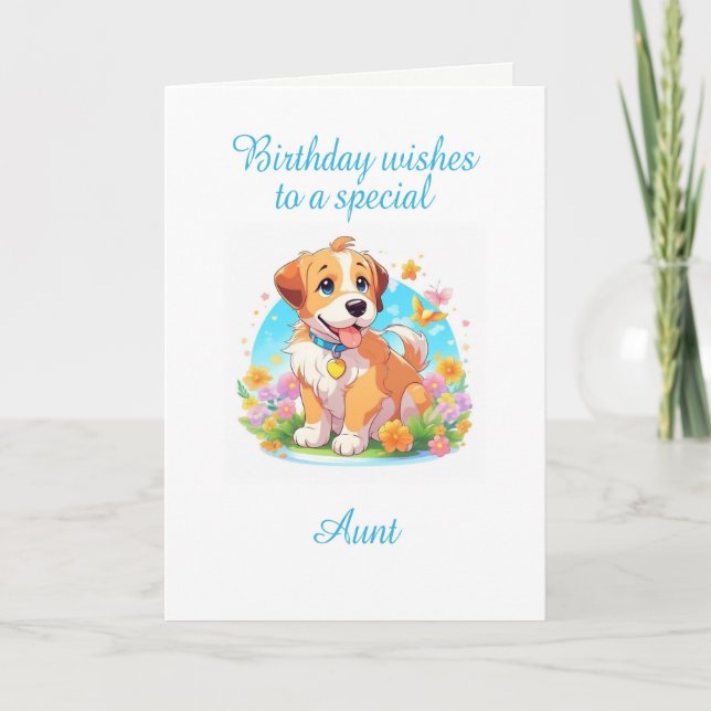Tante Birthday Puppy Dog Karte (Vorderseite)