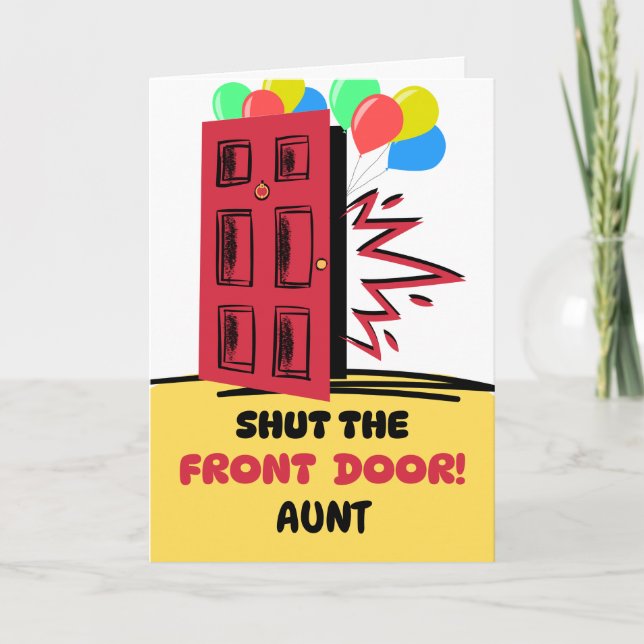 Tante Birthday schließt die Haustür Karte (Vorderseite)