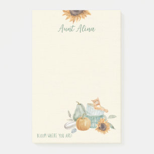 Tante Bloom, wo Sie Sonnenblumen Herbst sind Post-it Klebezettel