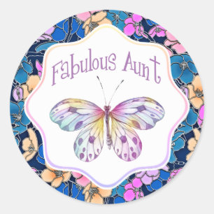 Tante-Butterfly-Geschenk Ideen Runder Aufkleber