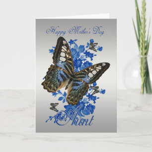 Tante, carte de fête des mères avec papillons