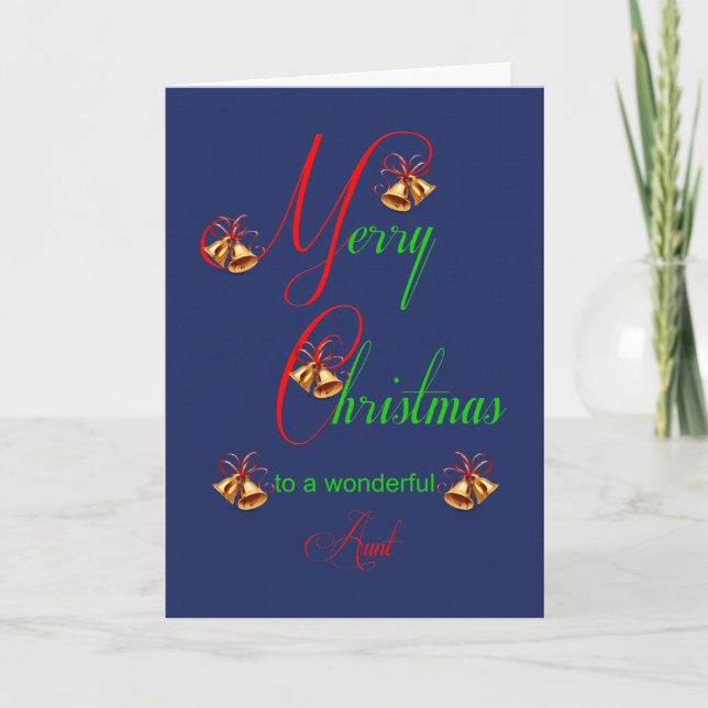 Tante Christmas Bells Carte de vacances (Devant)