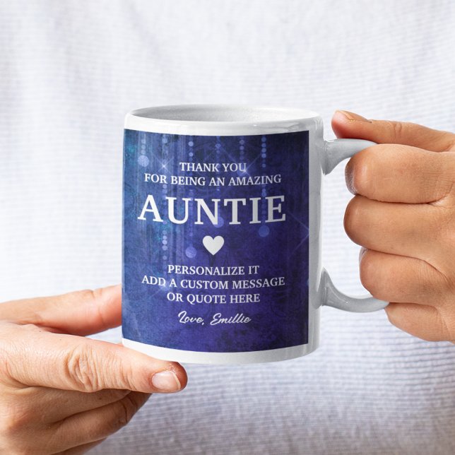Tante danke Herzlichen Dank für die Personalisiert Kaffeetasse (Auntie Thank You Heartfelt Message Personalized Coffee Mug
)