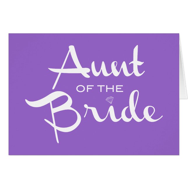 Tante de la mariée blanche sur violet (Devant horizontal)