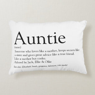Tante Definition Ausspruch Schwarz und Weiß Dekokissen