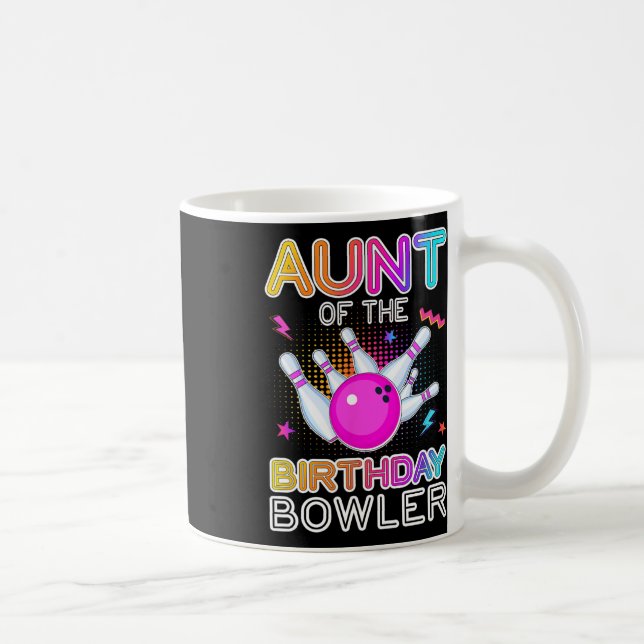 Tante der Bowler-Tag-Bowling-Party-Cel Kaffeetasse (Rechts)