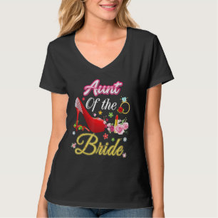 Tante der Bride Happy Wedding Blume Rosa Schuhe T-Shirt